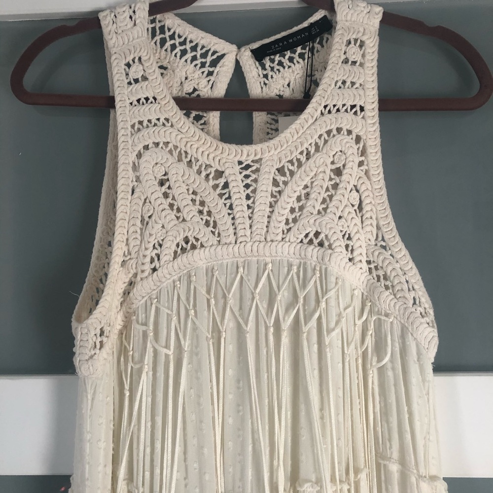 ZARA FLARE DRESS IN IVORY - Picture 2 of 8